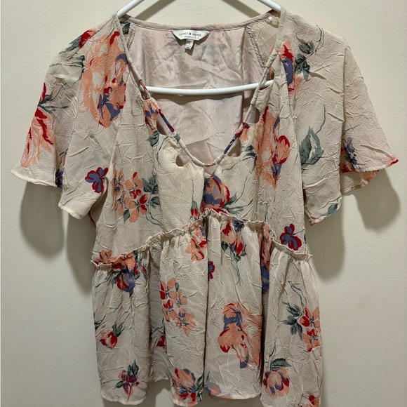 Lucky Brand Floral Flutter Top Blush Pink Women’s Sz Sm‎ - Picture 3 of 8